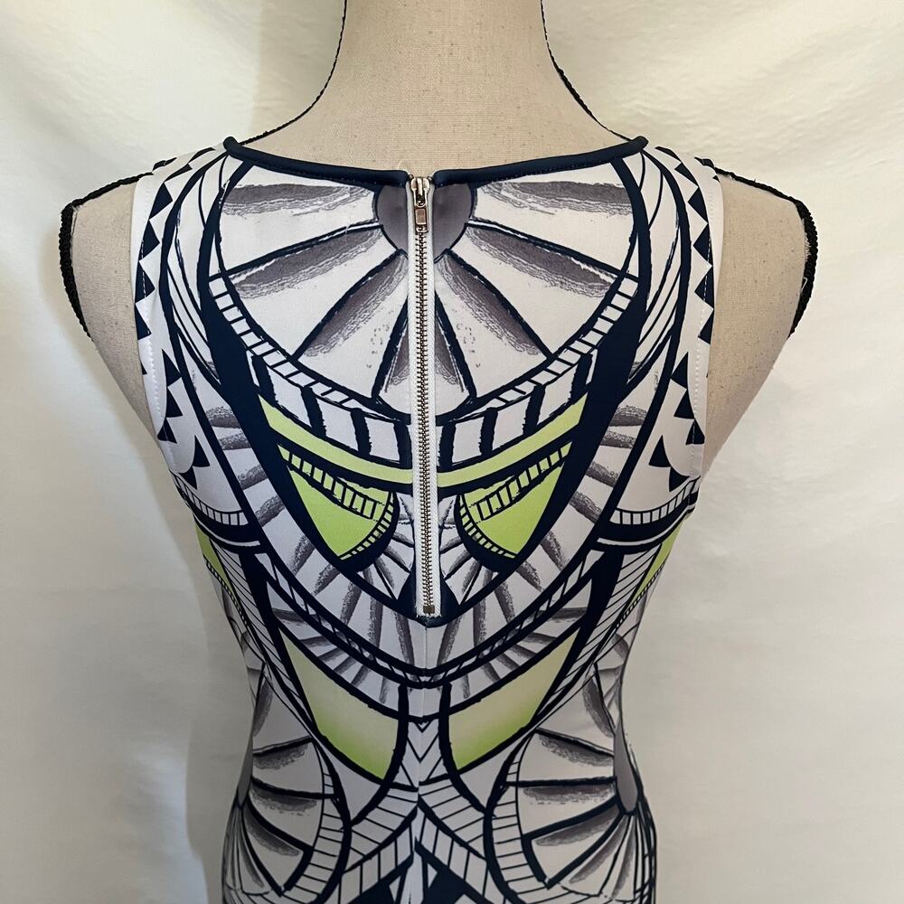 Jealous Tomato Y2 Bodycon Dress Sz S Art Deco Club Tribal Festival Geometric - Picture 8 of 13